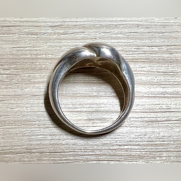 Vintage Designer Signed MWS Sterling Silver Abstract Modernist Ring, Size 8.5 - Picture 6 of 11